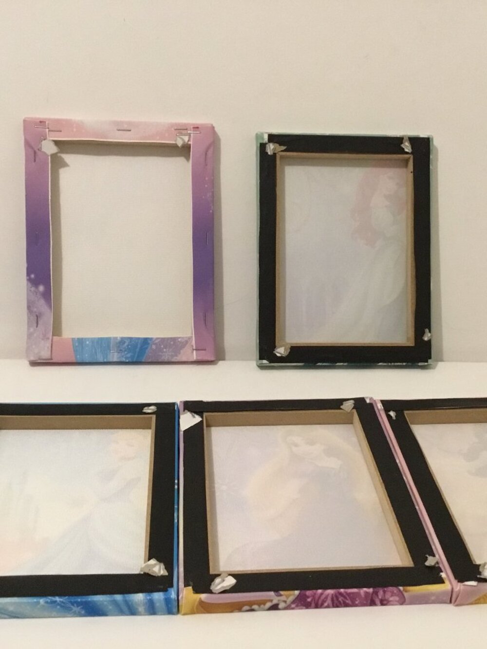 Disney 5 Princess canvas wall art  : Rapunzel, Elsa, Cinderella, Belle & Ariel - Picture 5 of 5